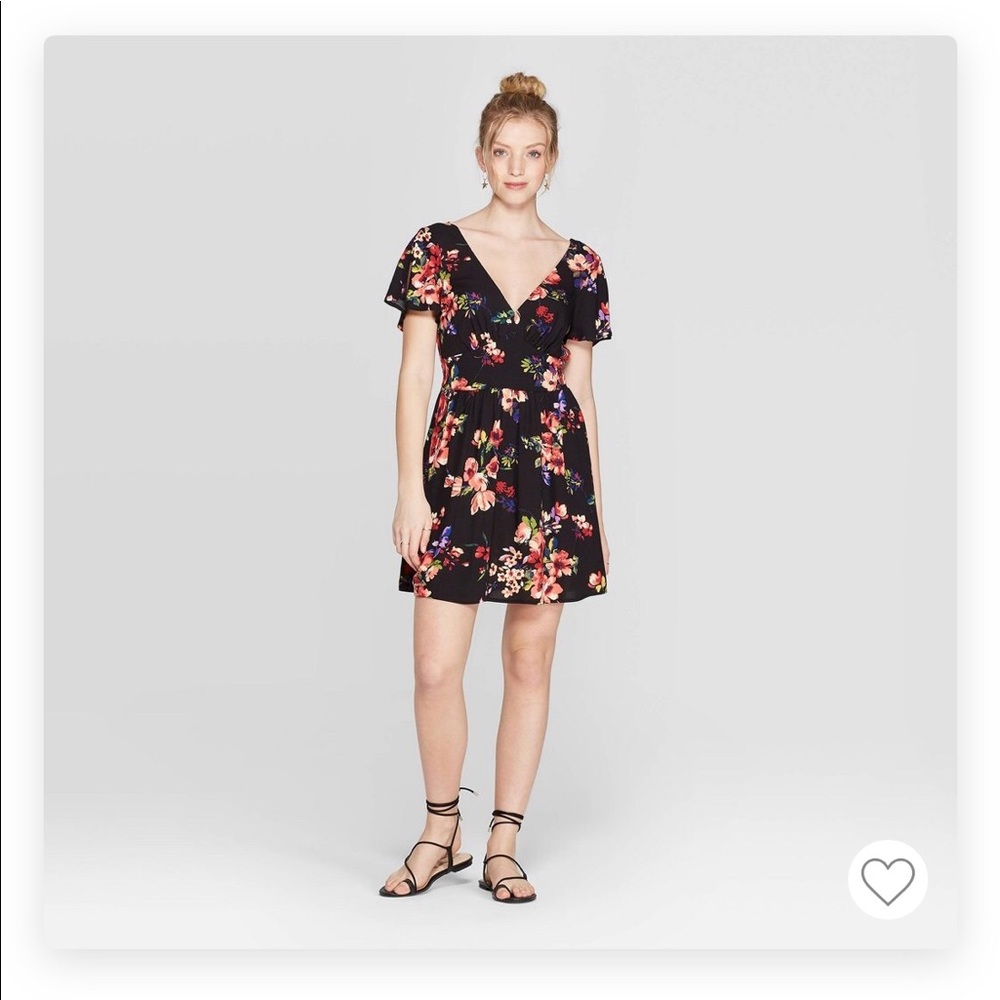 Xhilaration Black Floral Sundress
